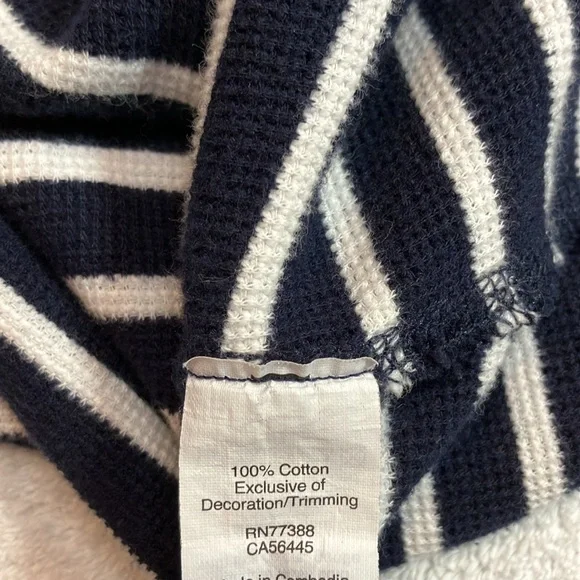 J Crew Factory striped funnel neck top - Picture 6 of 8